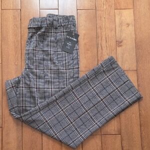 Zac & Rachel Women's Sand/ Rust/ Green Plaid Straight Leg Pants Size 16